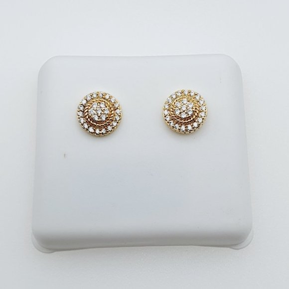 - 14K Gold Plated Cubic Zircon Earrings, INUS1BR142